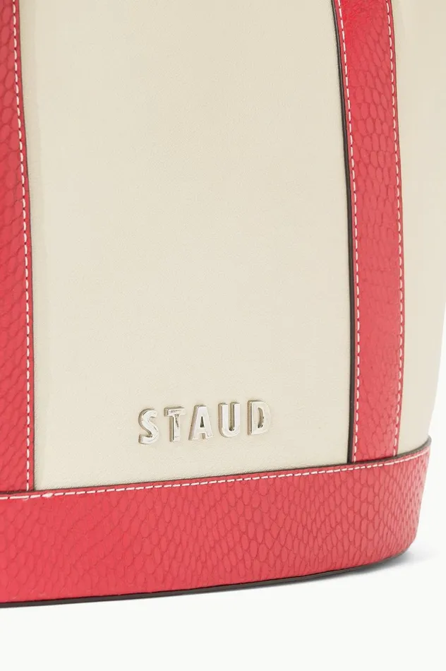 Women Totes STAUD STAUD ALLORA TOTE CREAM RED ROSE Women Totes STAUD STAUD ALLORA TOTE CREAM RED ROSE