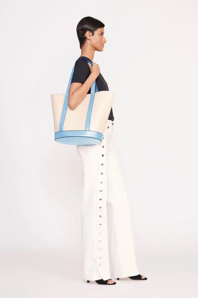 Women Totes STAUD STAUD ALLORA TOTE CREAM STAUD BLUE Women Totes STAUD STAUD ALLORA TOTE CREAM STAUD BLUE