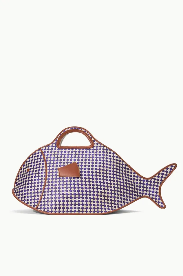 Women Totes STAUD STAUD CLEO FISH BASKET TOTE COCONUT CHECK