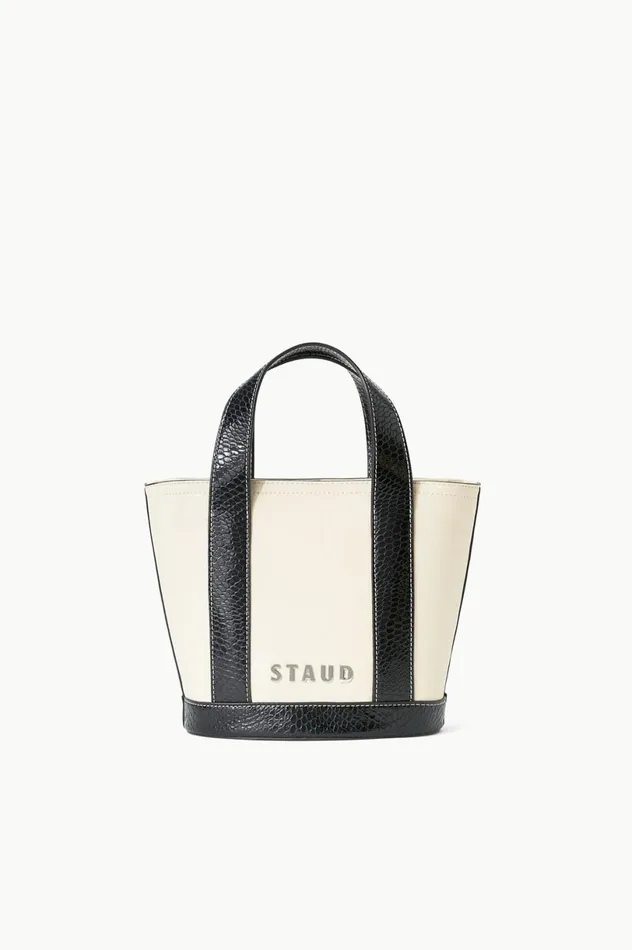 Women Totes STAUD STAUD CUSTOM MONOGRAM ALLORA MINI TOTE CREAM BLACK Women Totes STAUD STAUD CUSTOM MONOGRAM ALLORA MINI TOTE CREAM BLACK
