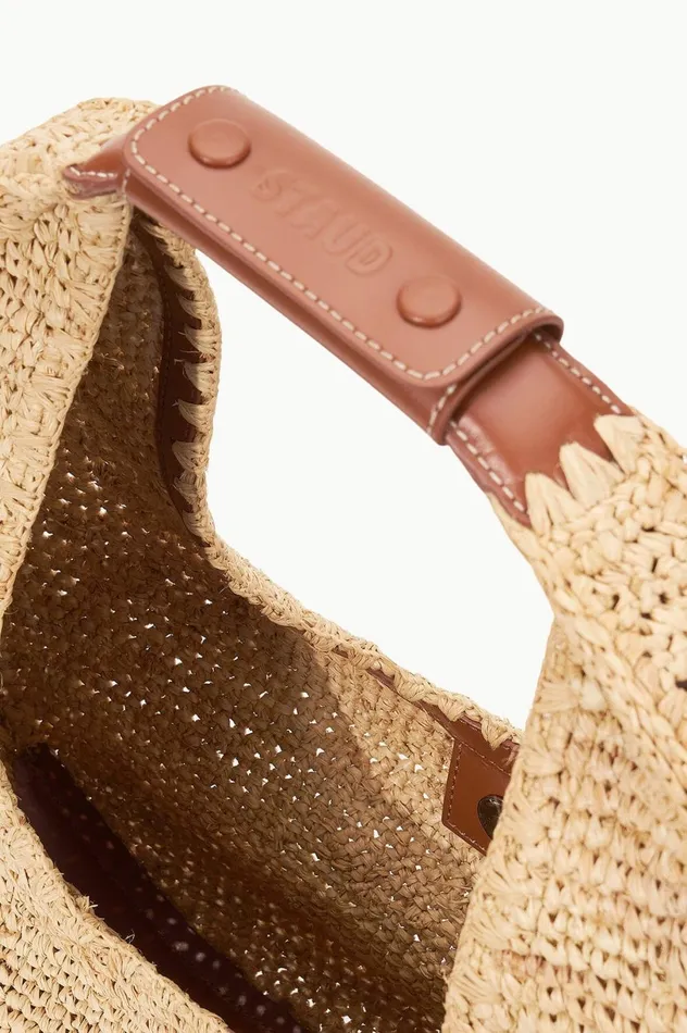Women Totes STAUD STAUD LARGE RAFFIA MOON TOTE BAG NATURAL TAN Women Totes STAUD STAUD LARGE RAFFIA MOON TOTE BAG NATURAL TAN