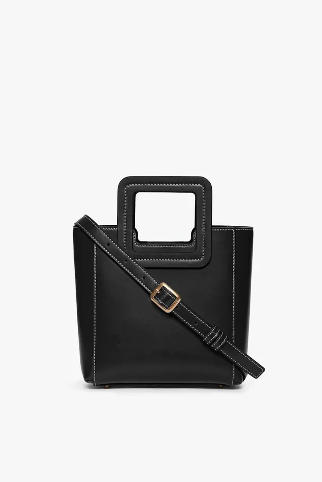 Women Totes STAUD STAUD MINI SHIRLEY LEATHER BAG BLACK
