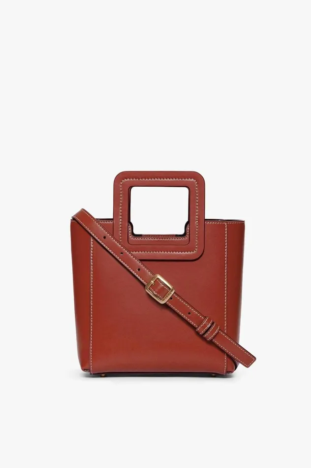 Women Totes STAUD STAUD MINI SHIRLEY LEATHER BAG COGNAC