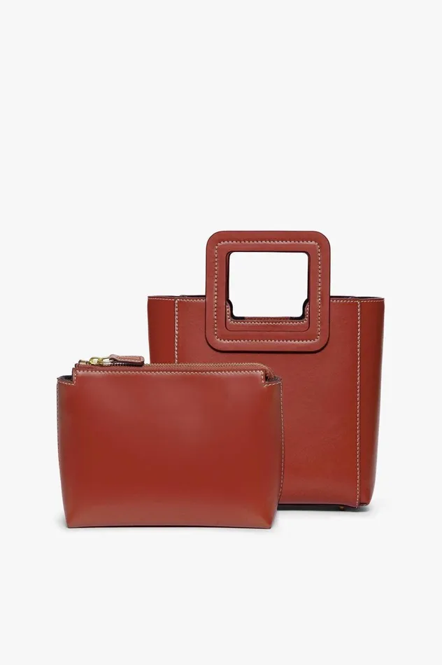 Women Totes STAUD STAUD MINI SHIRLEY LEATHER BAG COGNAC Women Totes STAUD STAUD MINI SHIRLEY LEATHER BAG COGNAC