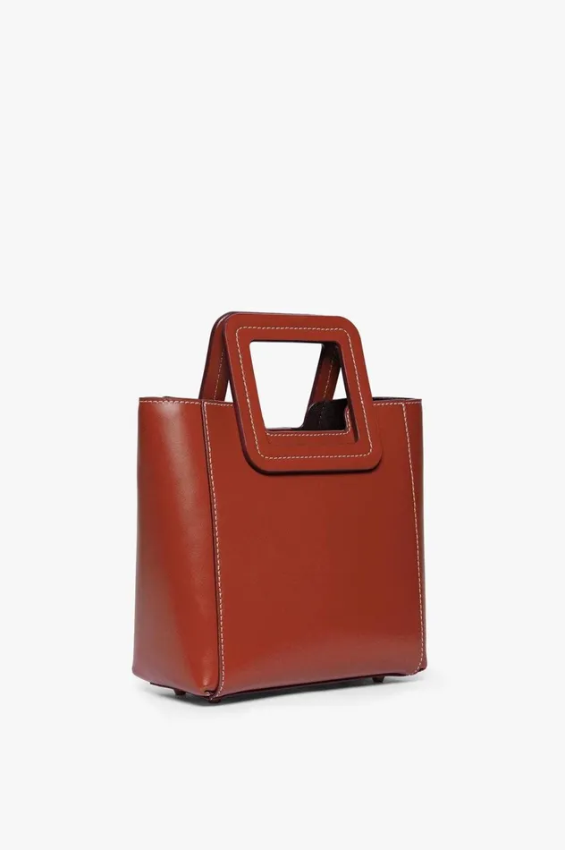 Women Totes STAUD STAUD MINI SHIRLEY LEATHER BAG COGNAC Women Totes STAUD STAUD MINI SHIRLEY LEATHER BAG COGNAC
