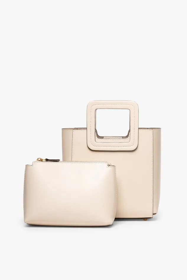 Women Totes STAUD STAUD MINI SHIRLEY LEATHER BAG CREAM Women Totes STAUD STAUD MINI SHIRLEY LEATHER BAG CREAM