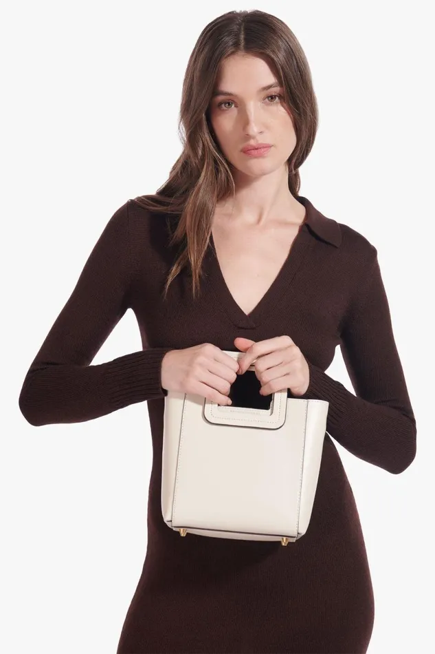 Women Totes STAUD STAUD MINI SHIRLEY LEATHER BAG CREAM Women Totes STAUD STAUD MINI SHIRLEY LEATHER BAG CREAM