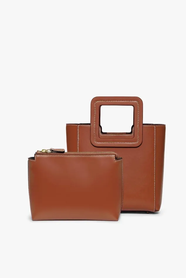 Women Totes STAUD STAUD MINI SHIRLEY LEATHER BAG SADDLE Women Totes STAUD STAUD MINI SHIRLEY LEATHER BAG SADDLE