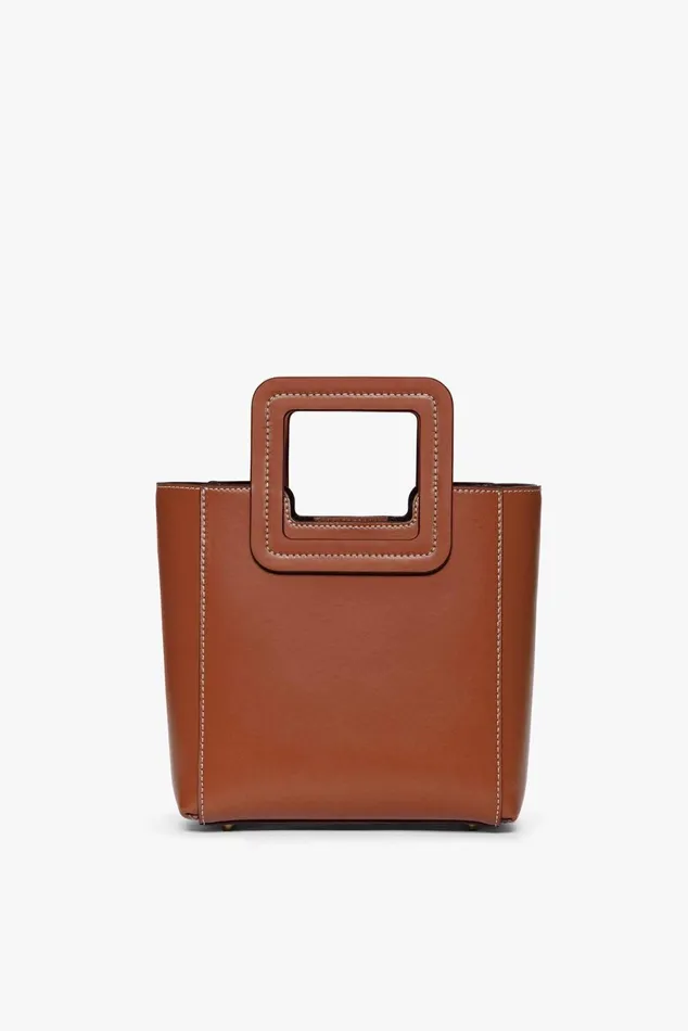 Women Totes STAUD STAUD MINI SHIRLEY LEATHER BAG SADDLE Women Totes STAUD STAUD MINI SHIRLEY LEATHER BAG SADDLE