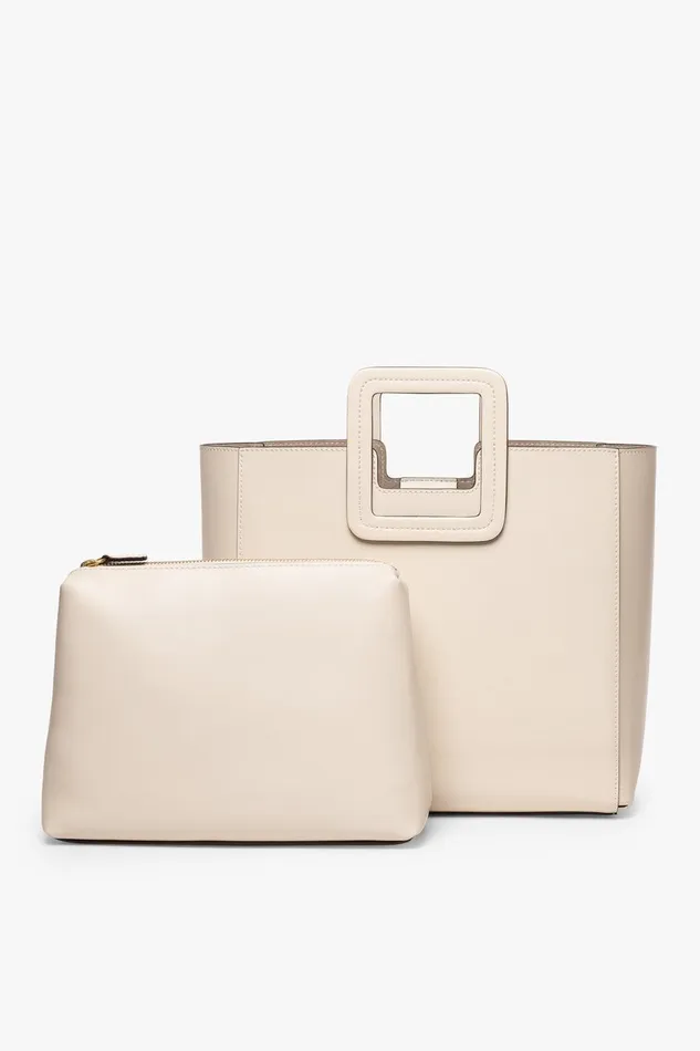 Women Totes STAUD STAUD SHIRLEY LEATHER TOTE BAG CREAM Women Totes STAUD STAUD SHIRLEY LEATHER TOTE BAG CREAM