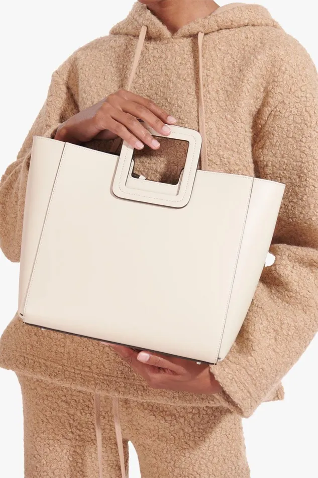 Women Totes STAUD STAUD SHIRLEY LEATHER TOTE BAG CREAM Women Totes STAUD STAUD SHIRLEY LEATHER TOTE BAG CREAM