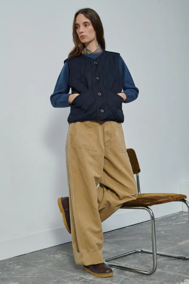 Women ULLA BODYWARMER Navy Soeur Jackets and Coats