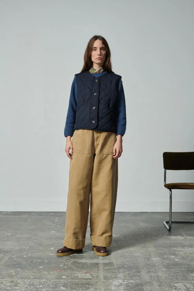 Women ULLA BODYWARMER Navy Soeur Jackets and Coats