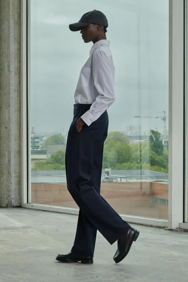 Women VALENCIA TROUSERS Navy Soeur Trousers