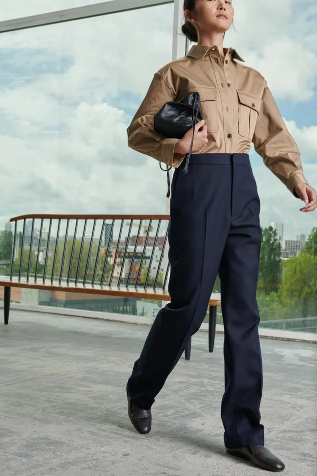 Women VALENCIA TROUSERS Navy Soeur Trousers