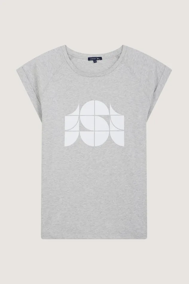 Women VALENTINA TEESHIRT Mottled Grey Soeur TShirts and Sweatshirts
