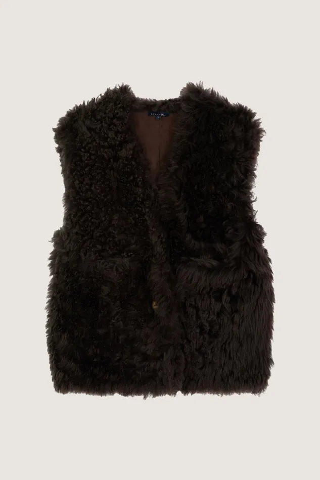 Women VALFREDO WAISTCOAT Brown Soeur Jackets and Coats