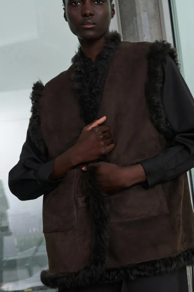 Women VALFREDO WAISTCOAT Brown Soeur Jackets and Coats
