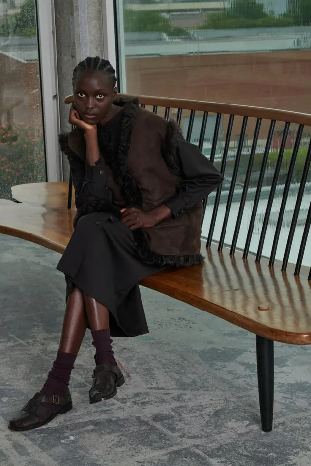 Women VALFREDO WAISTCOAT Brown Soeur Jackets and Coats