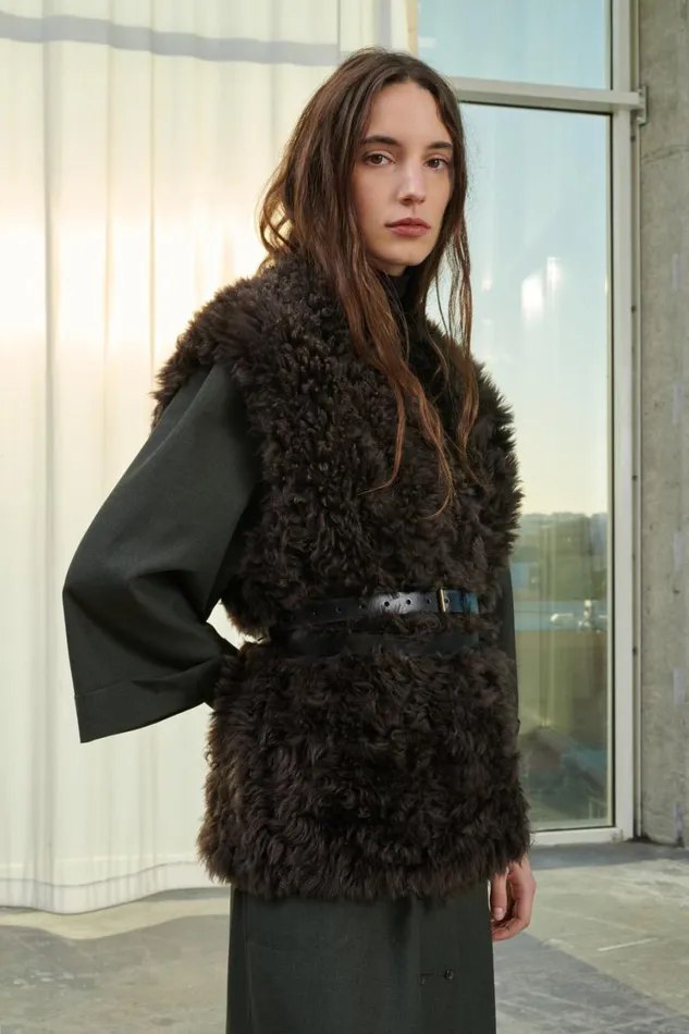 Women VALFREDO WAISTCOAT Brown Soeur Jackets and Coats