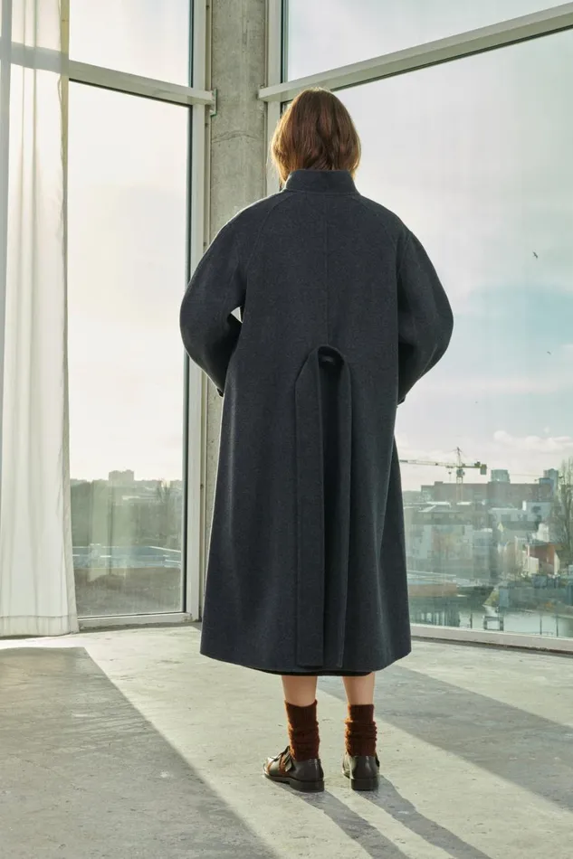 Women VANCOUVER COAT Dark Mottled Grey Soeur Jackets and Coats