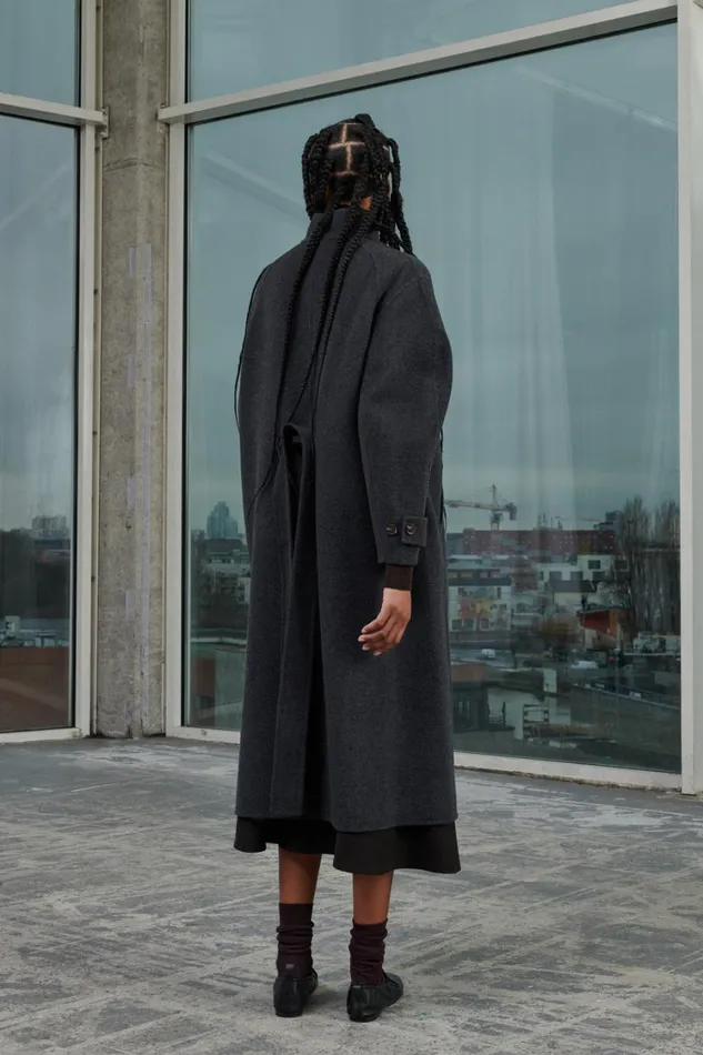Women VANCOUVER COAT Dark Mottled Grey Soeur Jackets and Coats