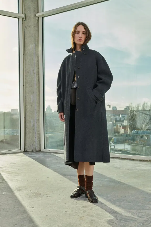 Women VANCOUVER COAT Dark Mottled Grey Soeur Jackets and Coats