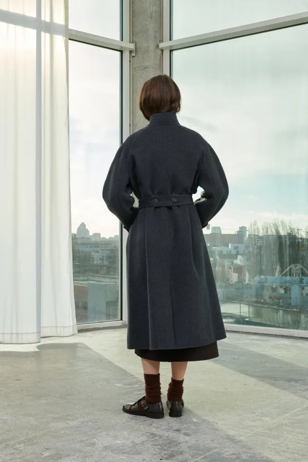 Women VANCOUVER COAT Dark Mottled Grey Soeur Jackets and Coats