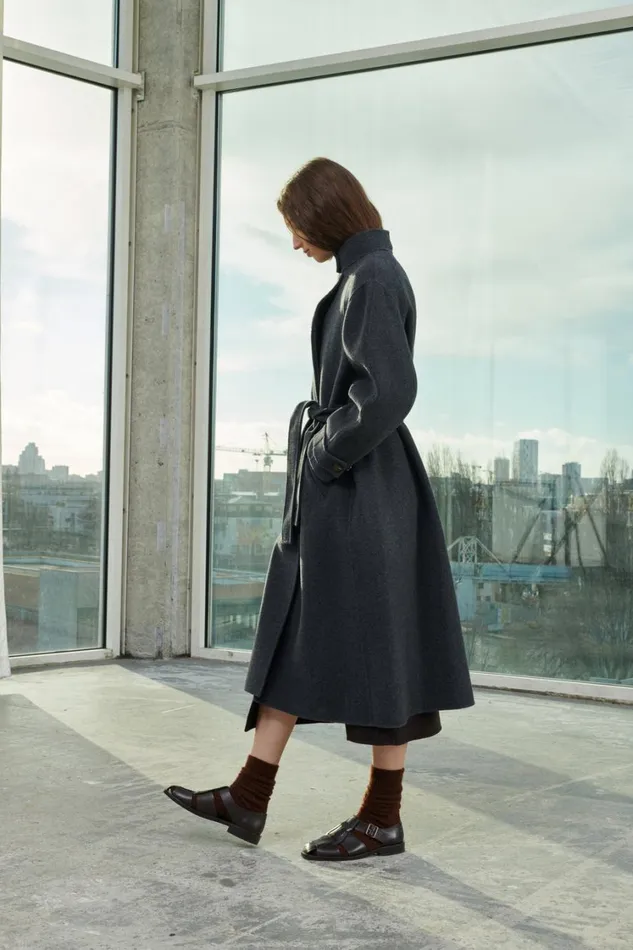Women VANCOUVER COAT Dark Mottled Grey Soeur Jackets and Coats