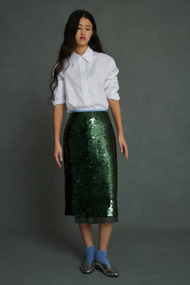 Women VANILA SKIRT Green Soeur Skirts and Shorts