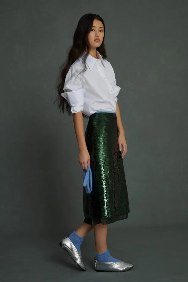 Women VANILA SKIRT Green Soeur Skirts and Shorts