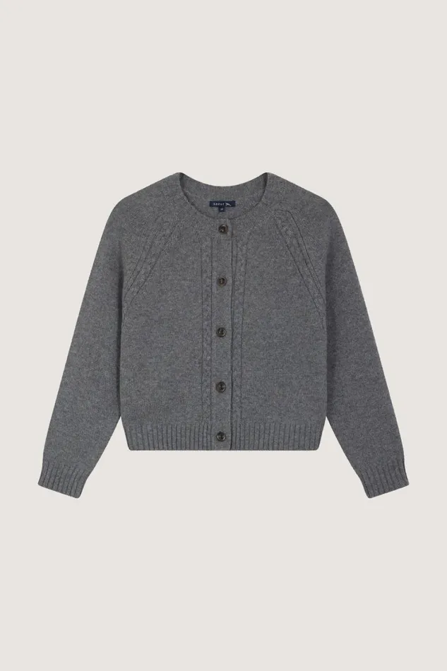 Women VERMONT CARDIGAN Grey Soeur Jumpers and Cardigans