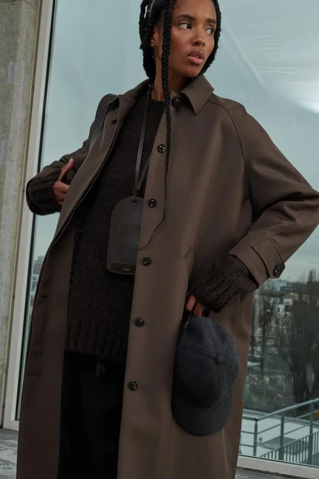 Women VERNAIS COAT Iced Brown Soeur Jackets and Coats