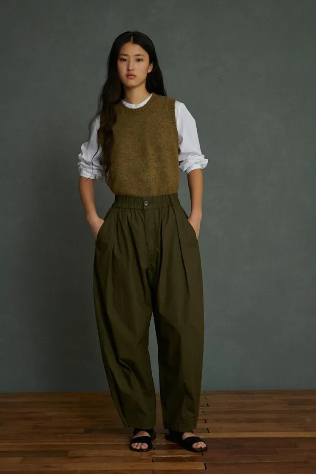 Women VERNON TROUSERS Dark Khaki Soeur Trousers