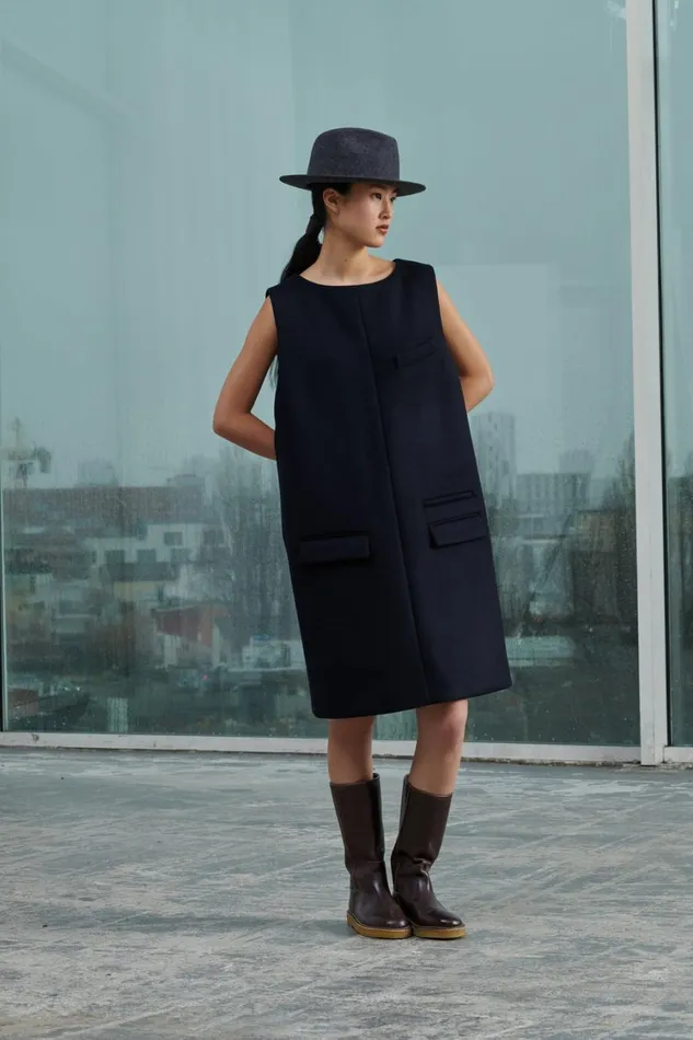 Women VERONIQUE DRESS Navy Soeur Dresses