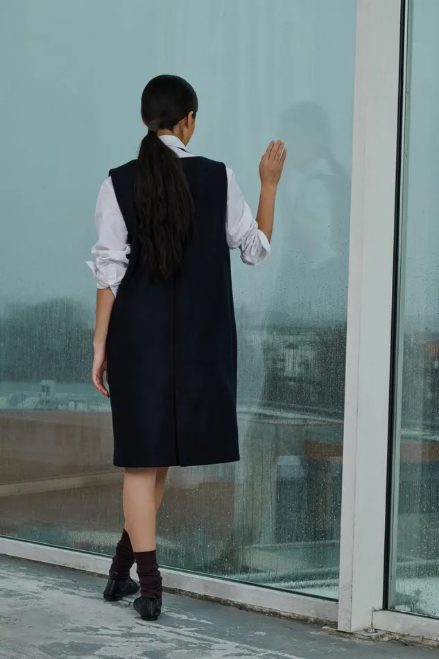 Women VERONIQUE DRESS Navy Soeur Dresses