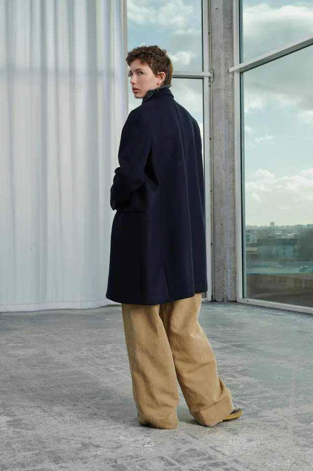 Women VICTOR COAT Navy Soeur Jackets and Coats