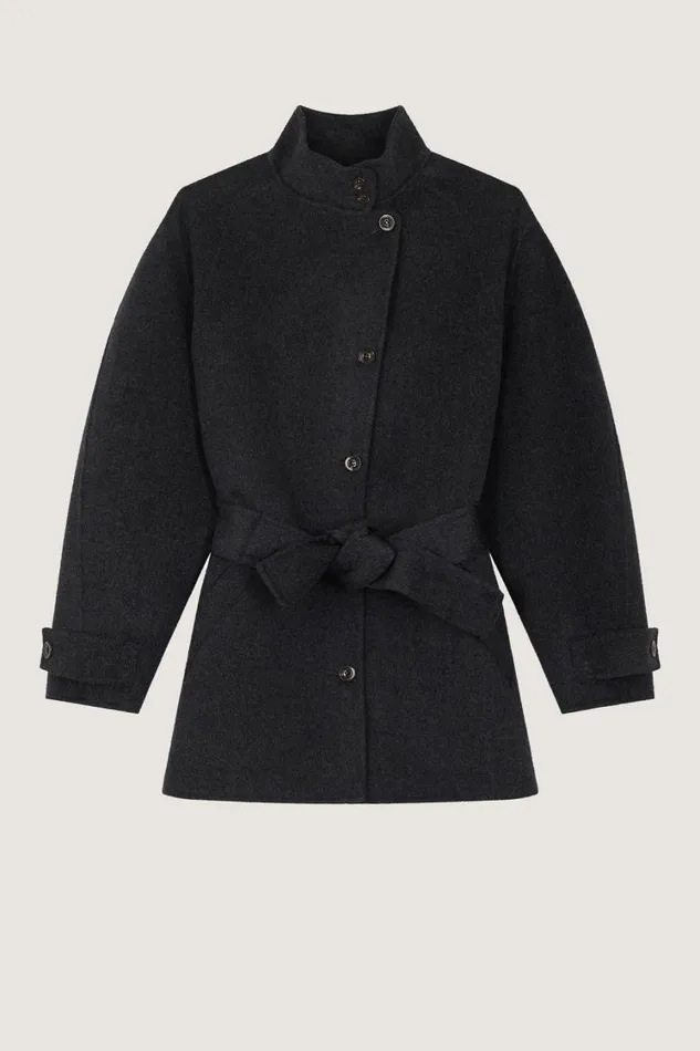 Women VILLENEUVE COAT Dark Mottled Grey Soeur Jackets and Coats