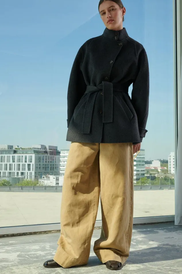 Women VILLENEUVE COAT Dark Mottled Grey Soeur Jackets and Coats