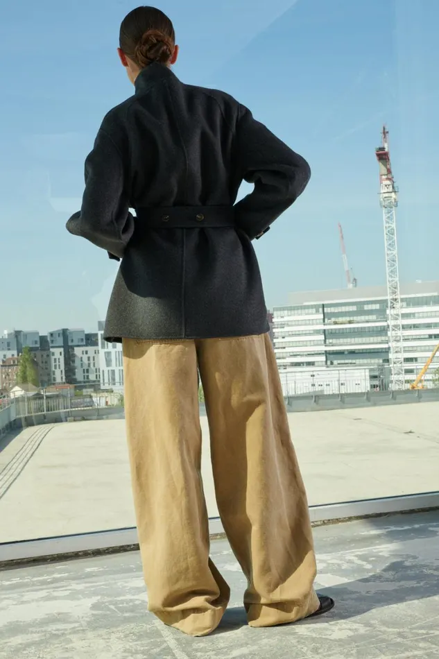 Women VILLENEUVE COAT Dark Mottled Grey Soeur Jackets and Coats