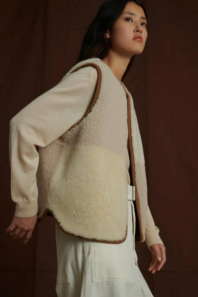 Women VINH REVERSIBLE SLEEVELESS WAISTCOAT Offwhitebeige Soeur Jackets and Coats
