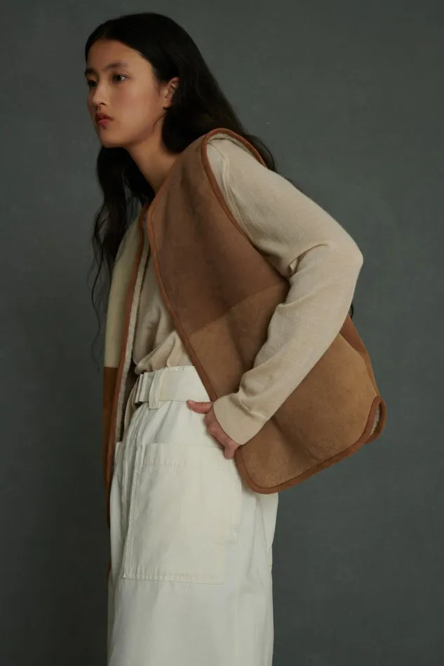 Women VINH REVERSIBLE SLEEVELESS WAISTCOAT Offwhitebeige Soeur Jackets and Coats