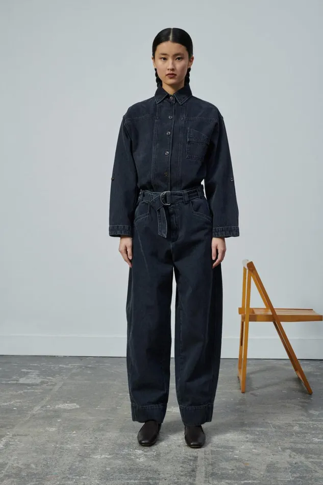 Women VOLAGE JEANS Washed Black Denim Soeur Trousers