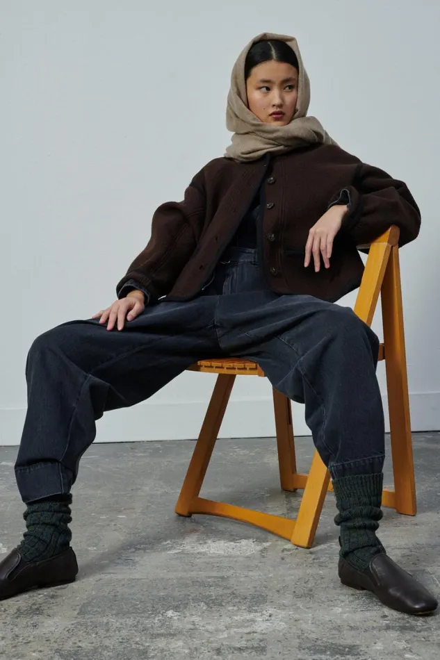 Women VOLAGE JEANS Washed Black Denim Soeur Trousers