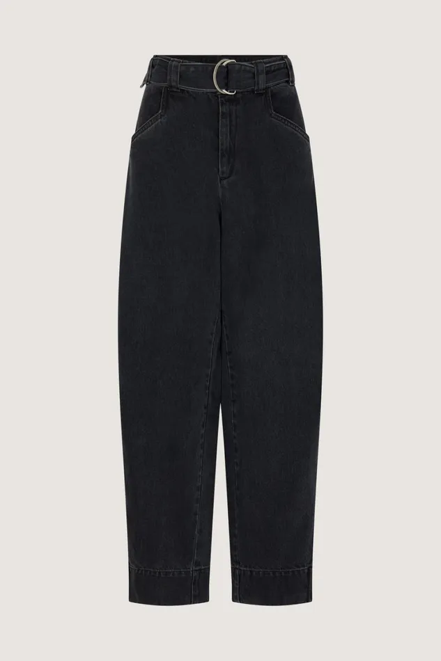Women VOLAGE JEANS Washed Black Denim Soeur Trousers