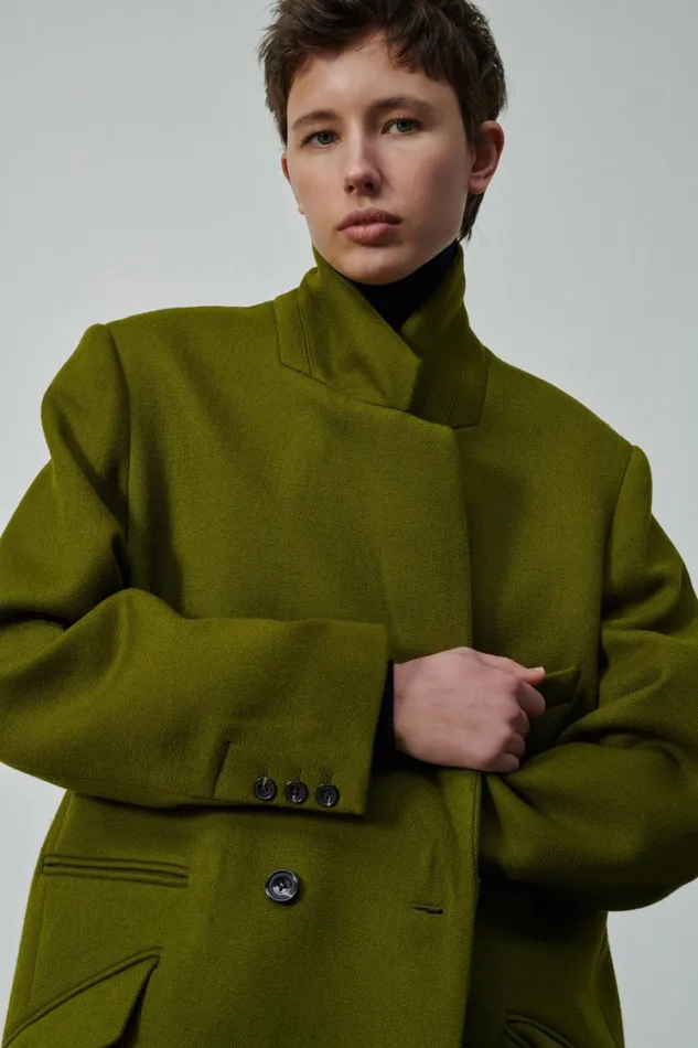 Women WADDEN COAT Green Soeur Jackets and Coats
