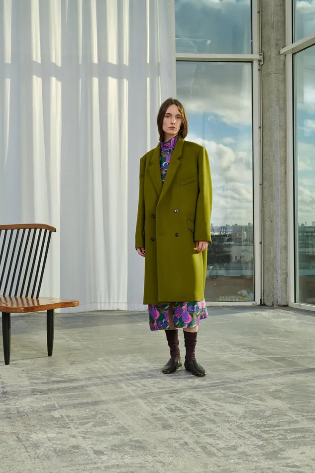Women WADDEN COAT Green Soeur Jackets and Coats
