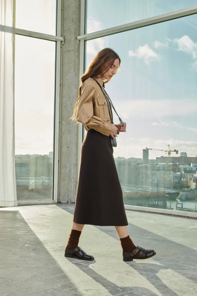 Women WALES SKIRT Mottled Brown Soeur Skirts and Shorts