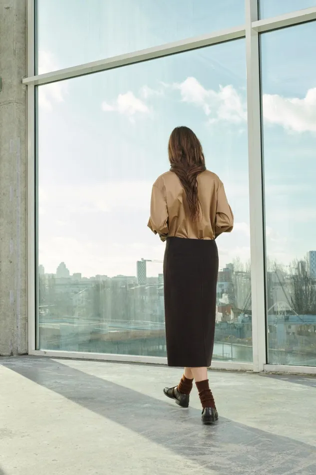 Women WALES SKIRT Mottled Brown Soeur Skirts and Shorts