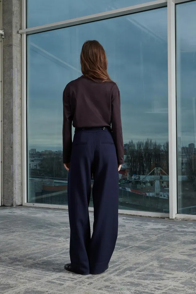 Women WALLY TROUSERS Navy Soeur Trousers